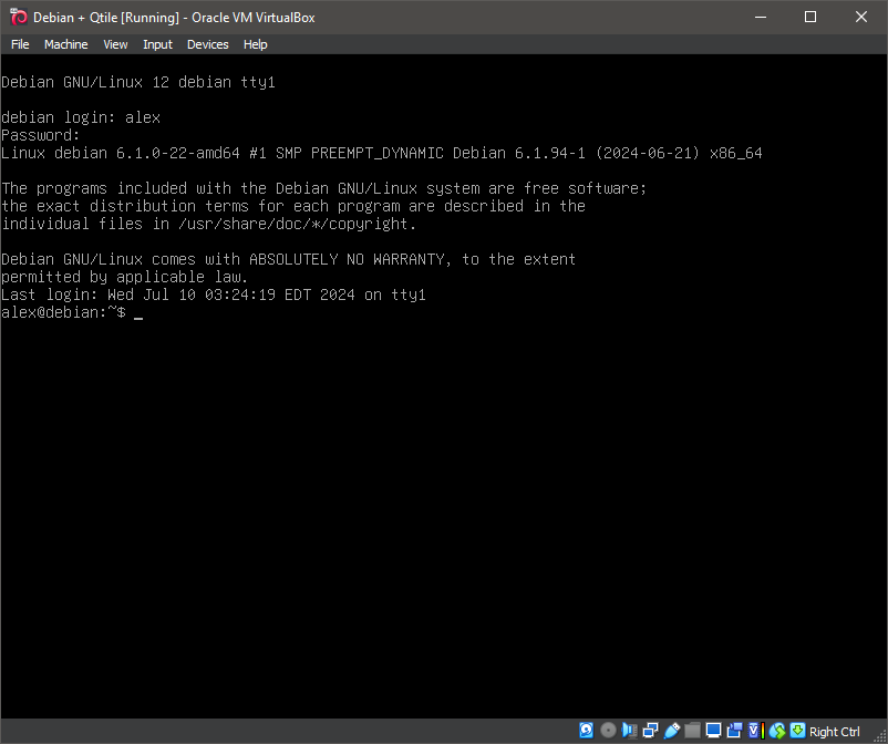 Boot the system -- Logged In